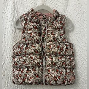 GAP Floral Print Puffer Vest 2yrs